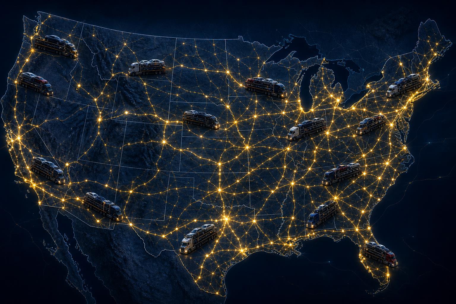 Stein Auto Transport nationwide coverage map of the United States